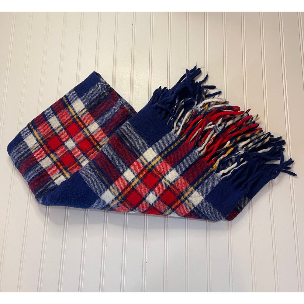 Vintage? Faribo Wool Plaid Blanket 50X50 Stadium Poncho Throw